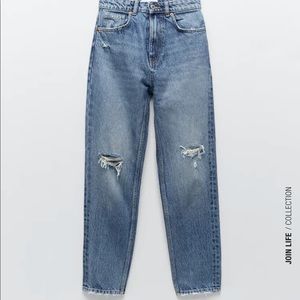 Zara Classic High Rise Mom Fit Jeans